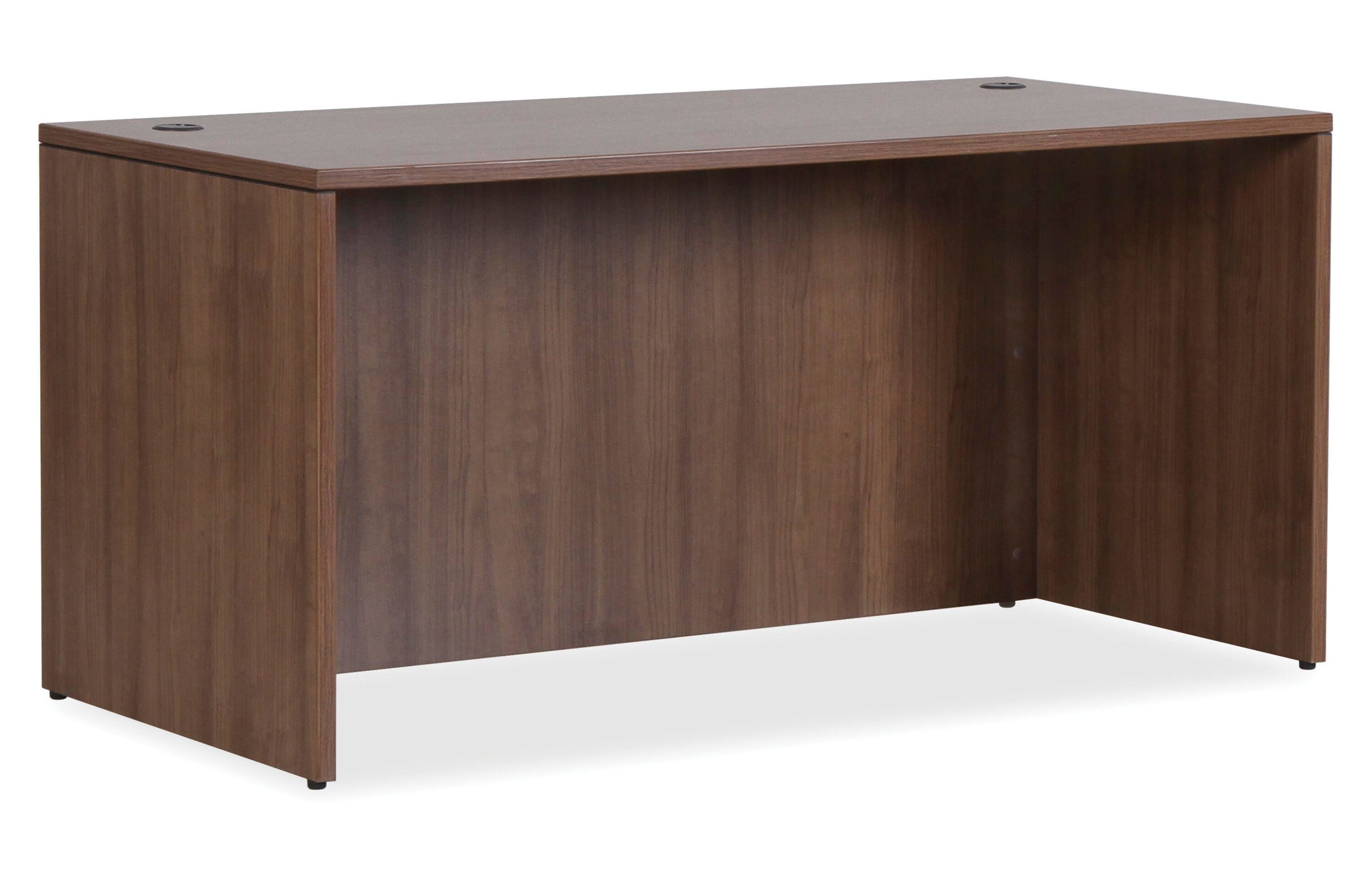Lorell Walnut Laminate Office Suite Desk, 59 x 29-1/2 x 29-1/2 Inches, Walnut 1531519